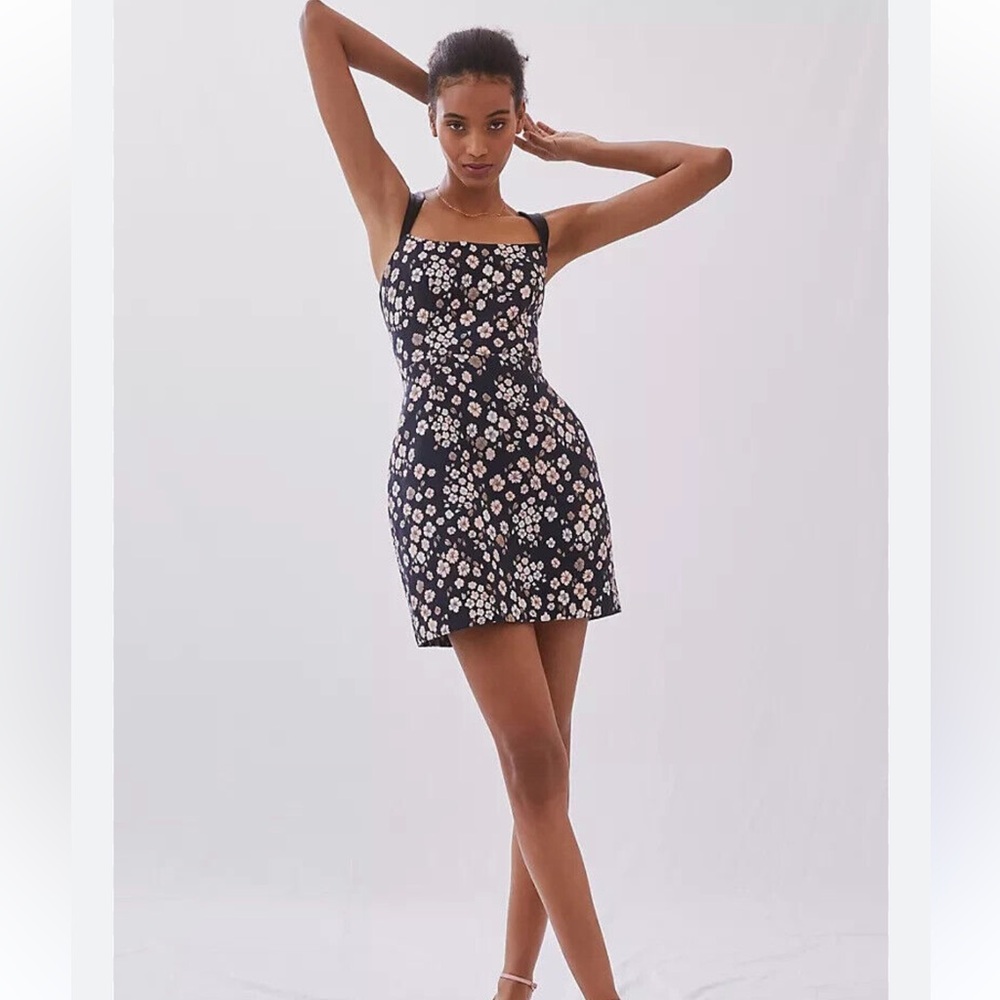 Maeve Anthropologie Floral Black and Pink Dress